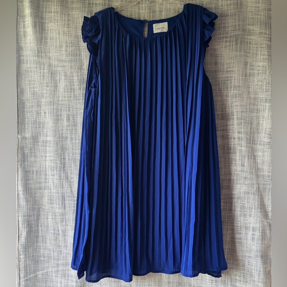 ANDREE BY UNIT Royal Blue Pleated Dress